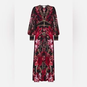 Camilla Black and Red Floral Long Sleeve Dress - BRAND NEW